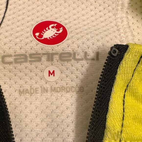 Castelli Cycling Jersey Men's Size M Full Zip 100% Polyester Black/Yellow - Picture 3 of 6